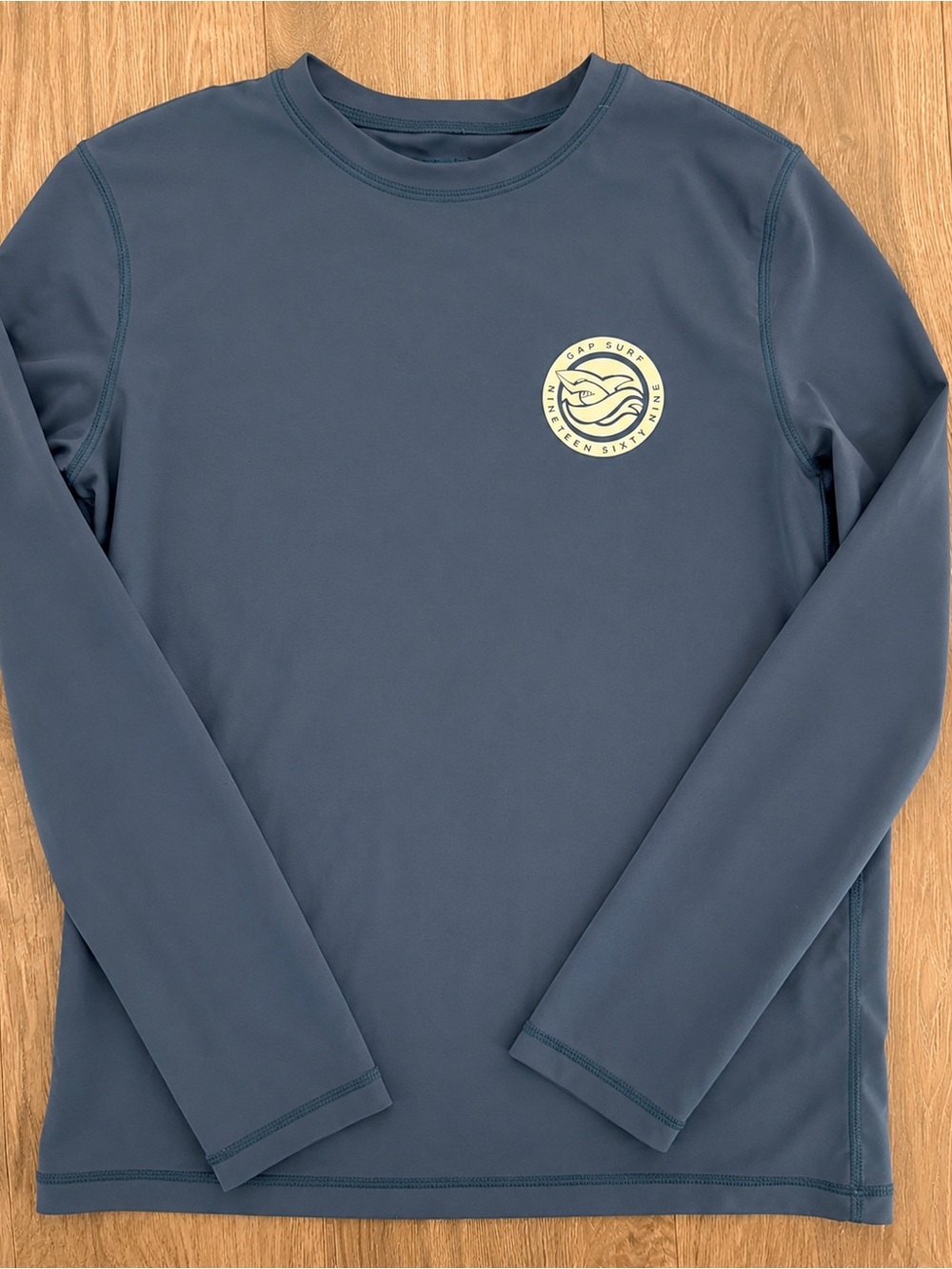 Gap Boys Blue Long Sleeve Rash Guard with Chest Logo